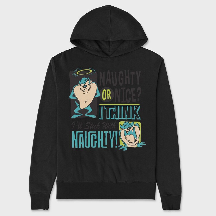 Tasmanian Devil Naughty or Nice, Hanorac Oversize Barbati (Unisex)