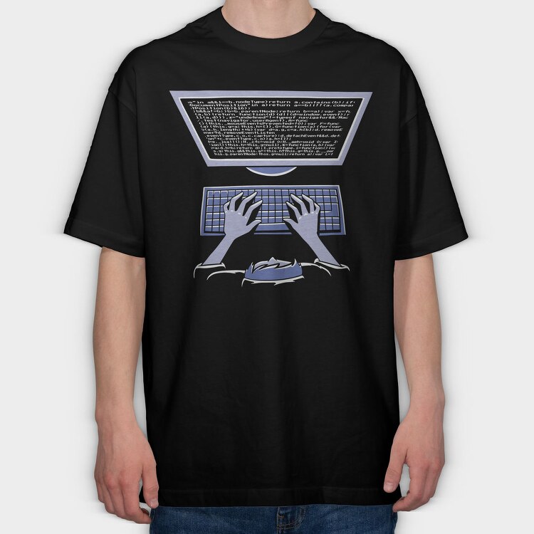 Computer Programming Coder, Tricou Oversize Barbati (Unisex)