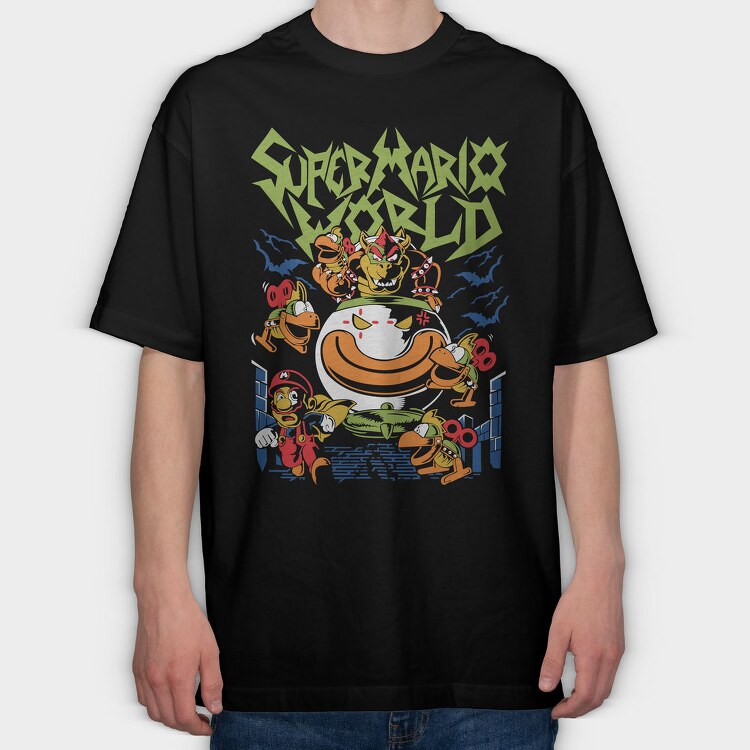 Super Mario World, Tricou Oversize Barbati (Unisex)