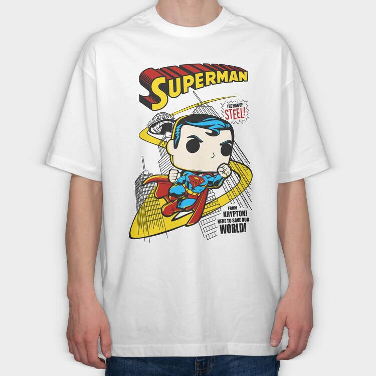 Superman Comics, Tricou Oversize Barbati (Unisex)