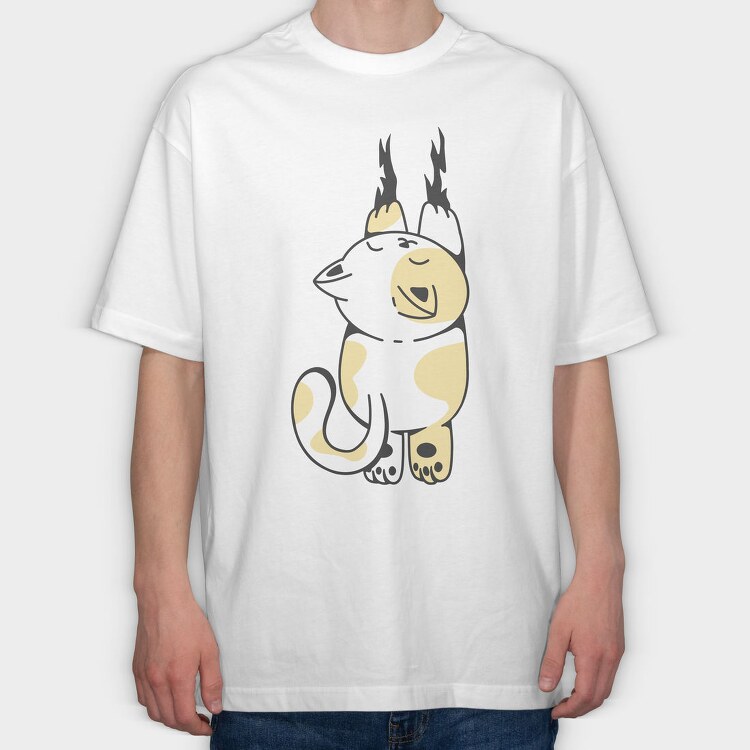 Cute Fat Cat Climbing, Tricou Oversize Barbati (Unisex)
