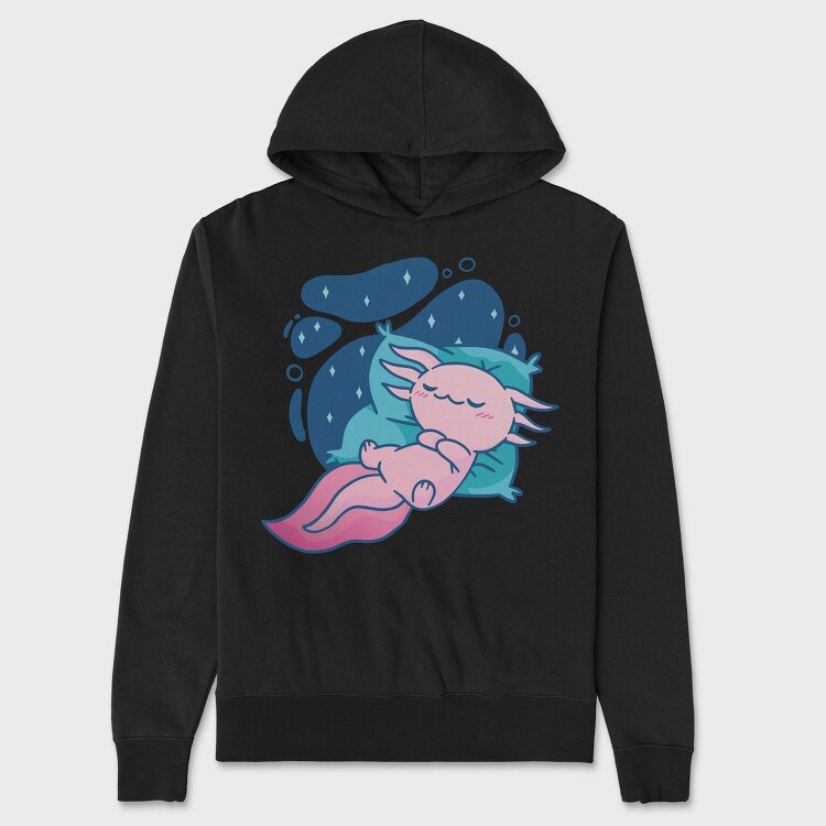 Baby Axlotl Sleeping, Hanorac Oversize Barbati (Unisex)