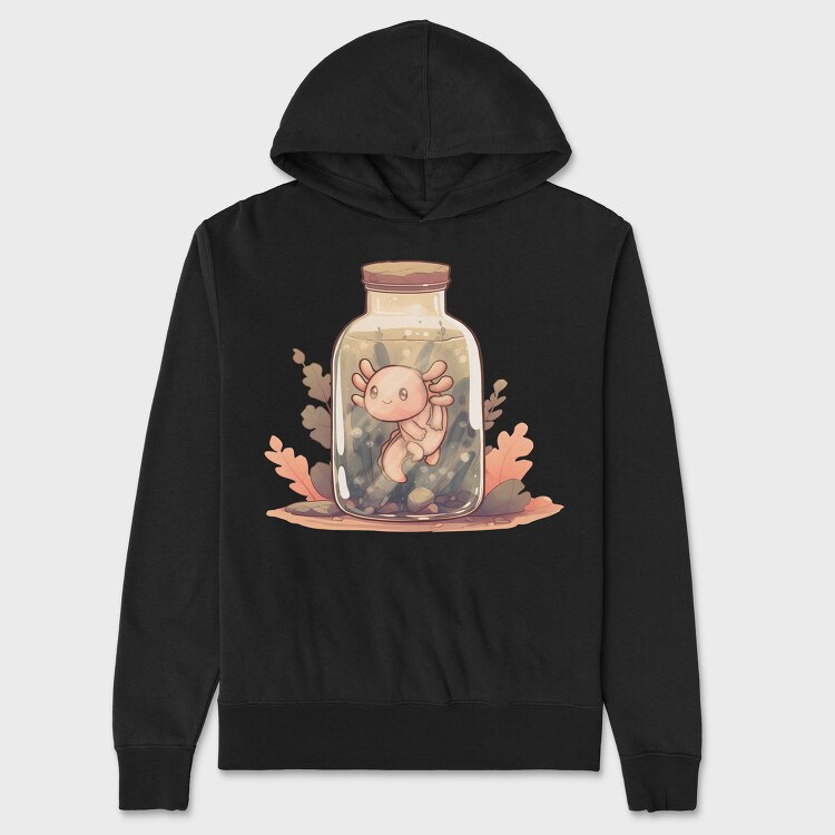 Baby Axolotl In Jar, Hanorac Oversize Barbati (Unisex)