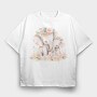 Baby Elephants With Flowers Two, Tricou Oversize Barbati (Unisex)