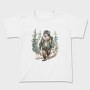 Bear Walking In The Woods Watercolor Forest, Tricou Copii