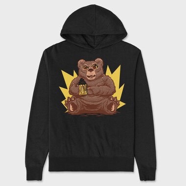 Bear With Beer Beer, Hanorac Oversize Barbati (Unisex)