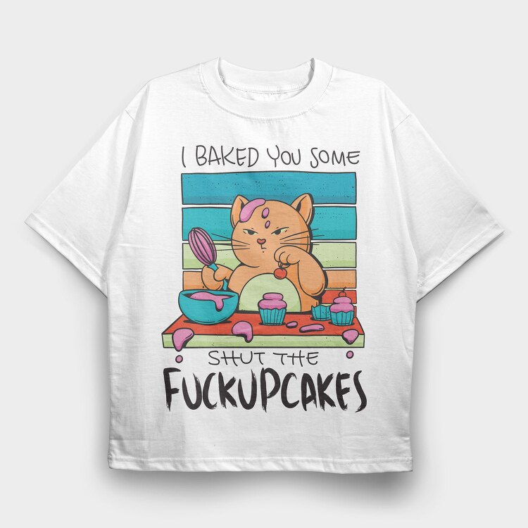 Cupcake Cat, Tricou Oversize Barbati (Unisex)