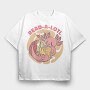 Cute Axolotl Reading Book, Tricou Oversize Barbati (Unisex)
