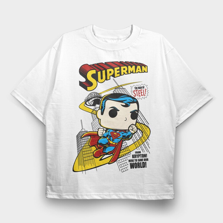Superman Comics, Tricou Oversize Barbati (Unisex)