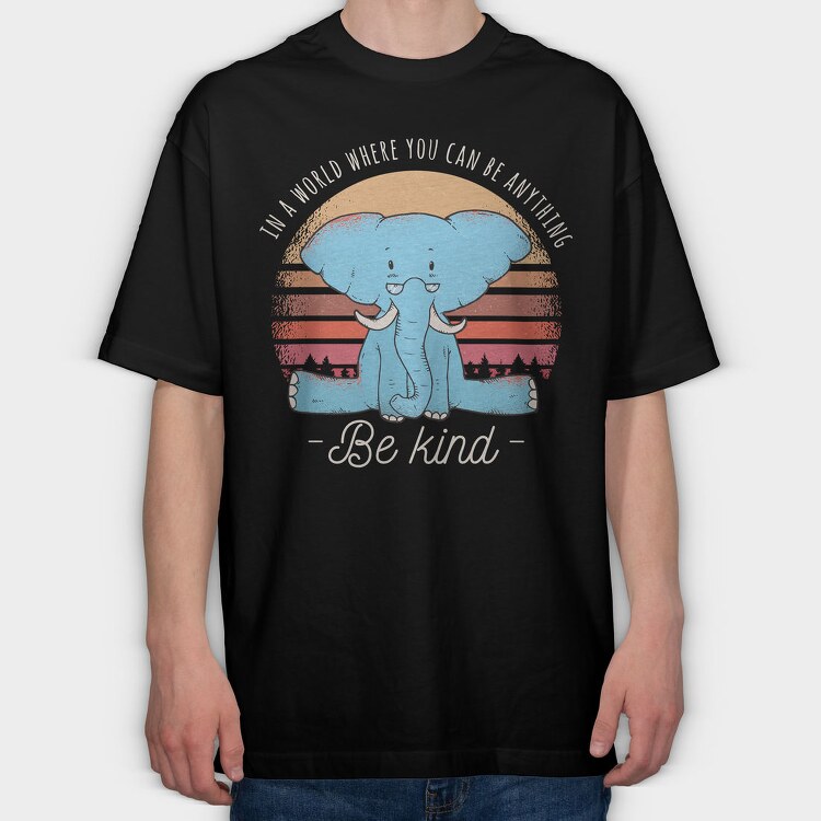 Be Kind Elephant, Tricou Oversize Barbati (Unisex)