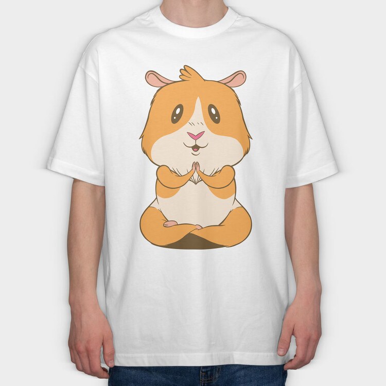 Cute Guinea Pig Yoga, Tricou Oversize Barbati (Unisex)