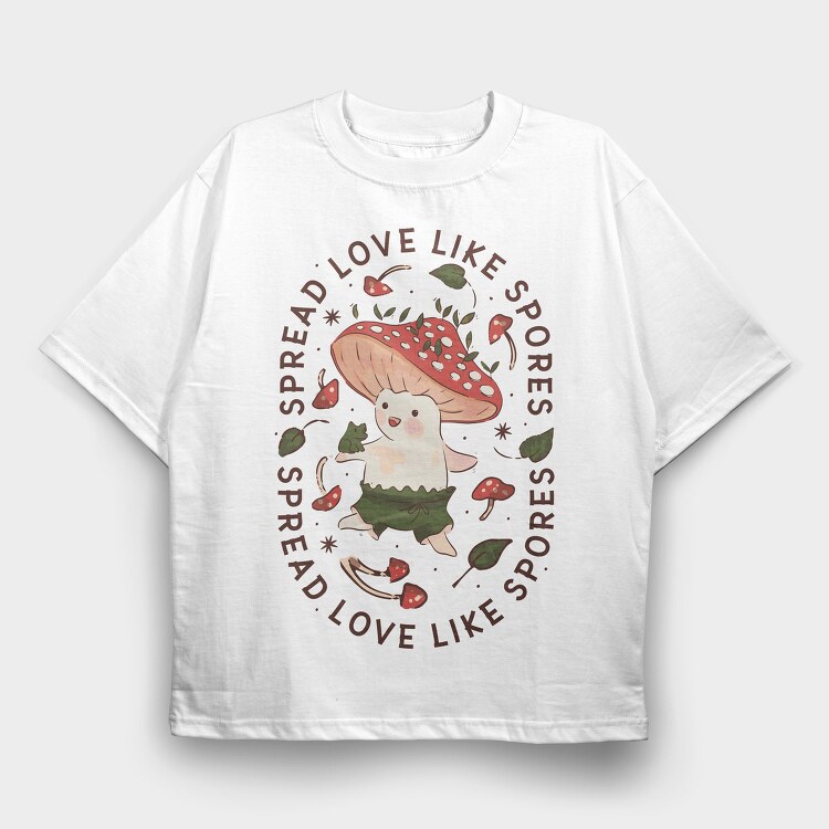 Cute Mushroom Fairy, Tricou Oversize Barbati (Unisex)