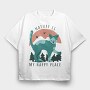 Cute Nature Cat Mug, Tricou Oversize Barbati (Unisex)
