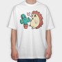 Cute Cactus And Hedgehog, Tricou Oversize Barbati (Unisex)