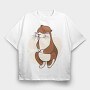 Cute Otter Cartoon, Tricou Oversize Barbati (Unisex)
