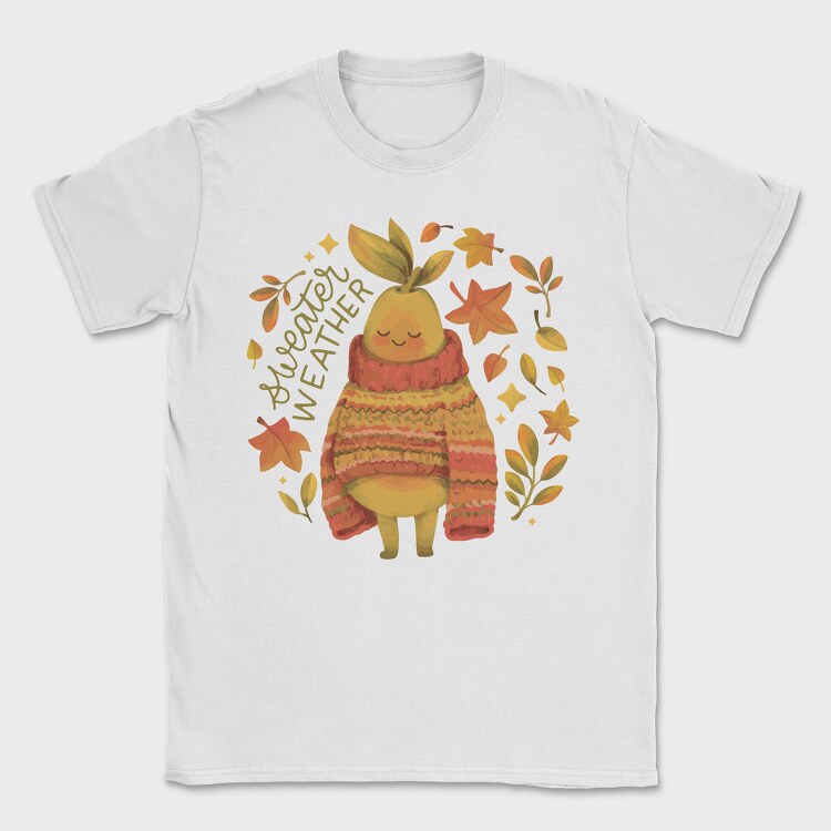 Cute Pear In Autumn Sweater Character Mug, Tricou Barbati (Unisex)