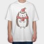 Cute Christmas Hedgehog, Tricou Oversize Barbati (Unisex)