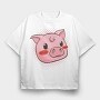 Cute Pig Piggy, Tricou Oversize Barbati (Unisex)