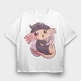 Cute Halloween Axolotl, Tricou Oversize Barbati (Unisex)