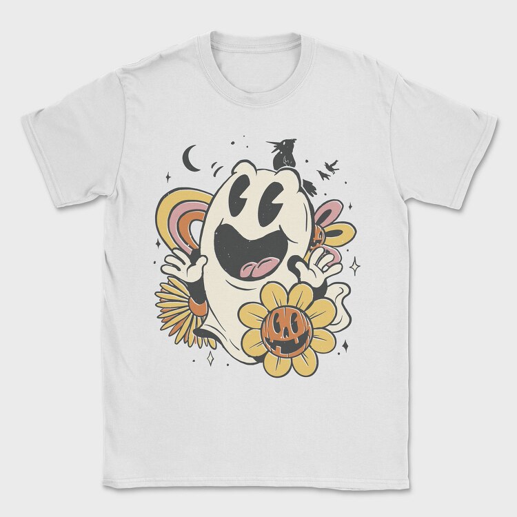 Cute Retro Ghost Halloween Vintage, Tricou Barbati (Unisex)