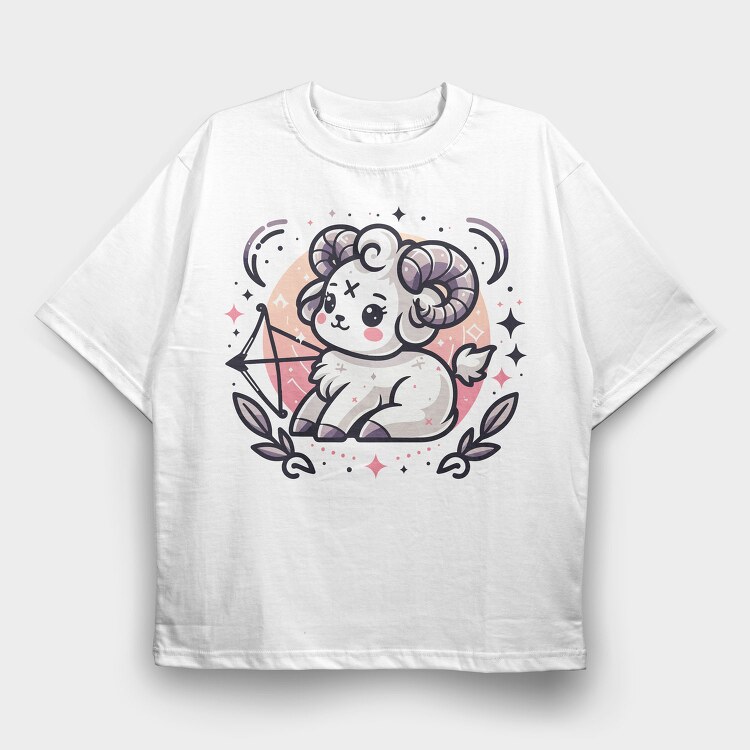 Cute Sagittarius Character, Tricou Oversize Barbati (Unisex)