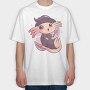 Cute Halloween Axolotl, Tricou Oversize Barbati (Unisex)