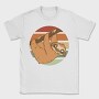Cute Sloth In Retro Sunset, Tricou Barbati (Unisex)