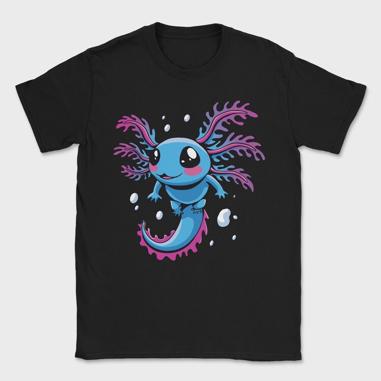 Cute Swimming Axolotl, Tricou Barbati (Unisex)