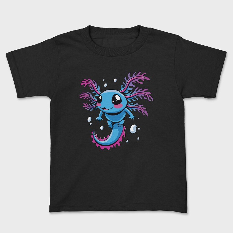 Cute Swimming Axolotl, Tricou Copii