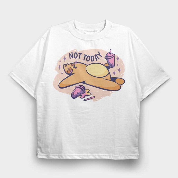 Cute Tired Sloth Not Today, Tricou Oversize Barbati (Unisex)