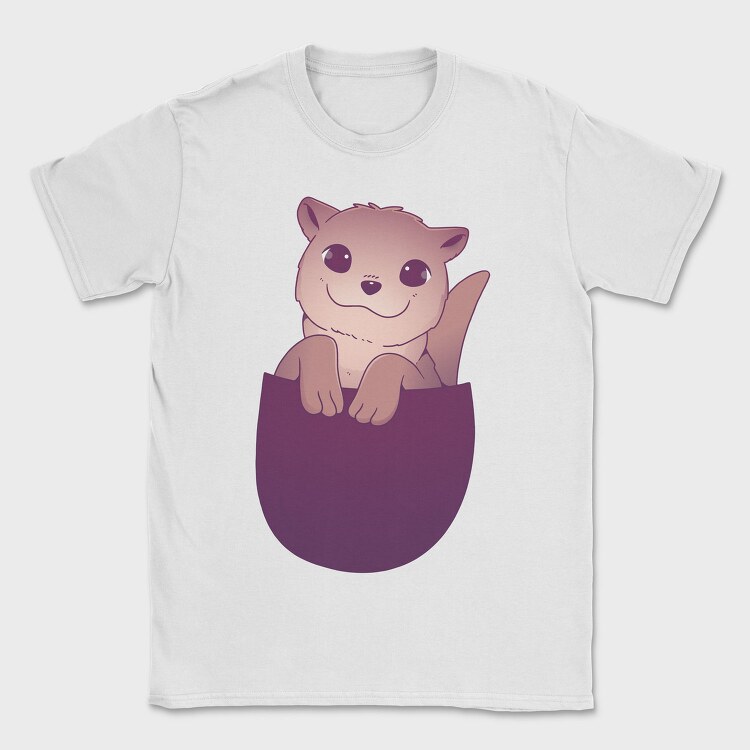 Cute Otter In Pocket, Tricou Barbati (Unisex)