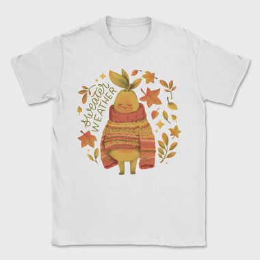 Cute Pear In Autumn Sweater Character Mug, Tricou Barbati (Unisex)