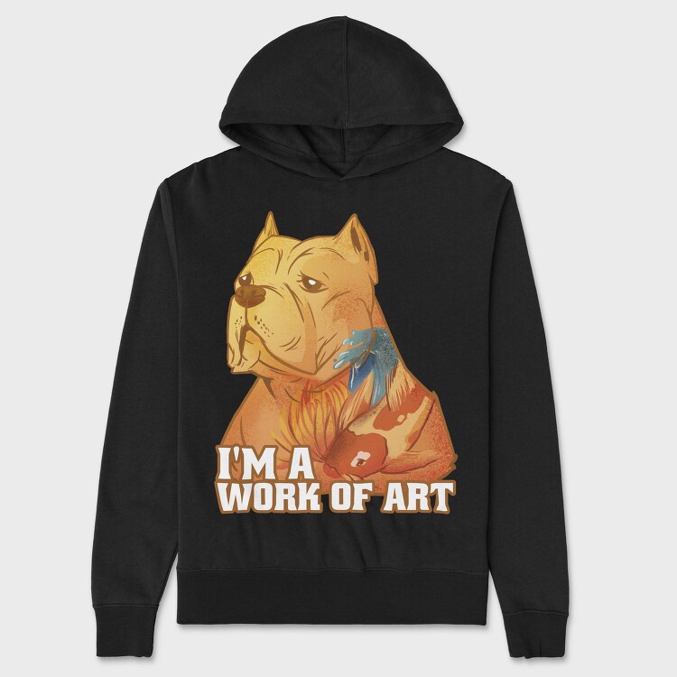 Cute Pitbull Dog Animal Yakuza, Hanorac Oversize Barbati (Unisex)