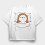 Cute Sleeping Hedgehog, Tricou Oversize Barbati (Unisex)