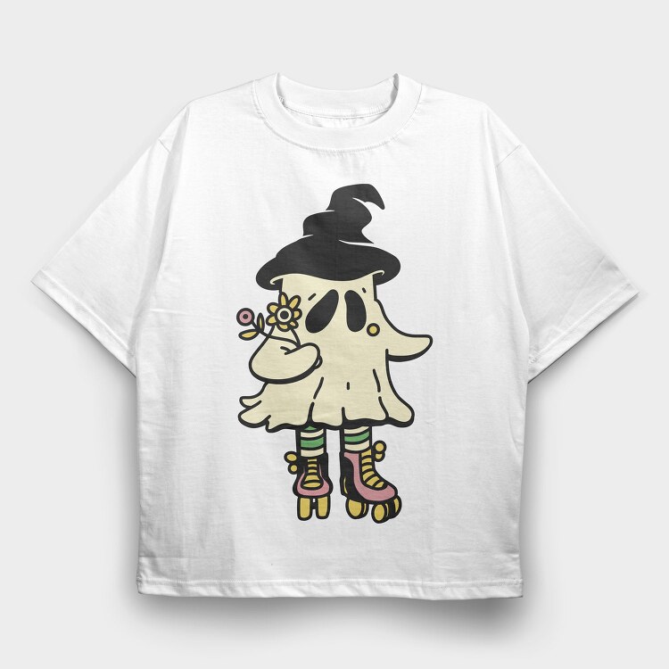 Cute Witch Ghost, Tricou Oversize Barbati (Unisex)