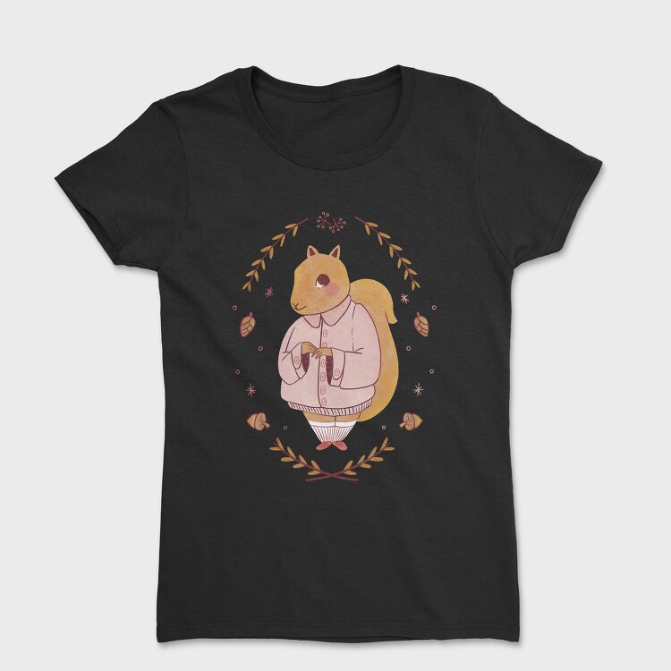 Cute Squirrel Cottagecore, Tricou Femei