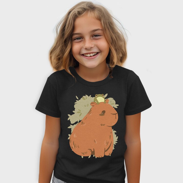 Cute Capybara Frog, Tricou Copii