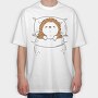 Cute Sleeping Hedgehog, Tricou Oversize Barbati (Unisex)