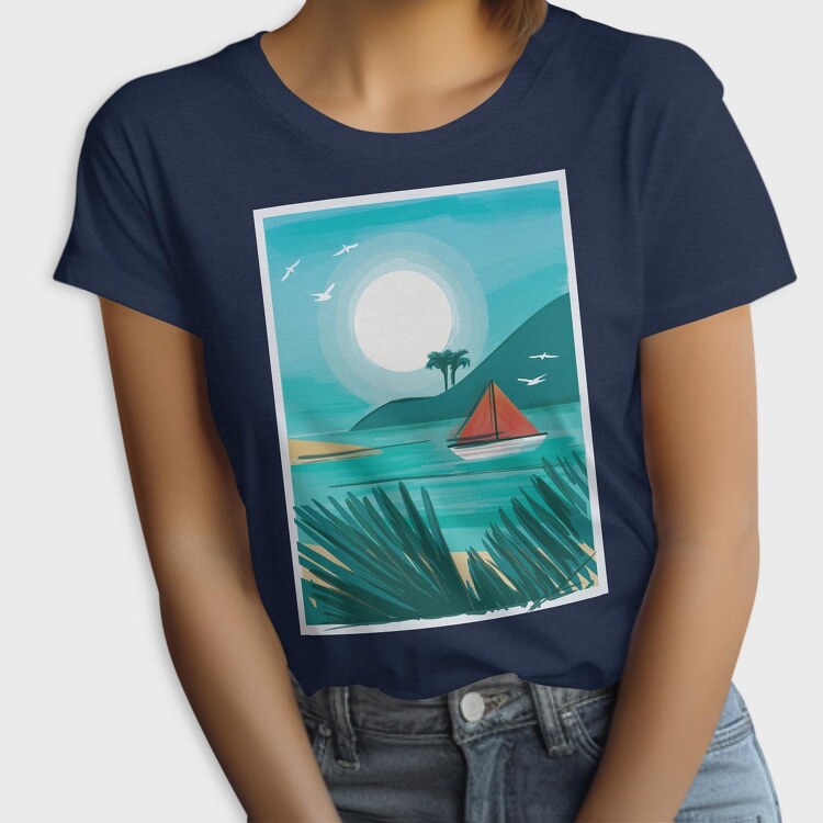 Watercolor Beach, Tricou Femei