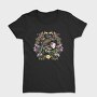 Bird In Floral Wreath Tote Flowers Live, Tricou Femei