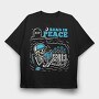 Book Lover Skeleton Humor Read In Peace, Tricou Oversize Barbati (Unisex)