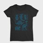 Blue Animals Cut Out Scandinavian Art, Tricou Femei