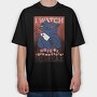 Black Cat With Bloody Knife I Watch Murder Documentaries To Relax, Tricou Oversize Barbati (Unisex)