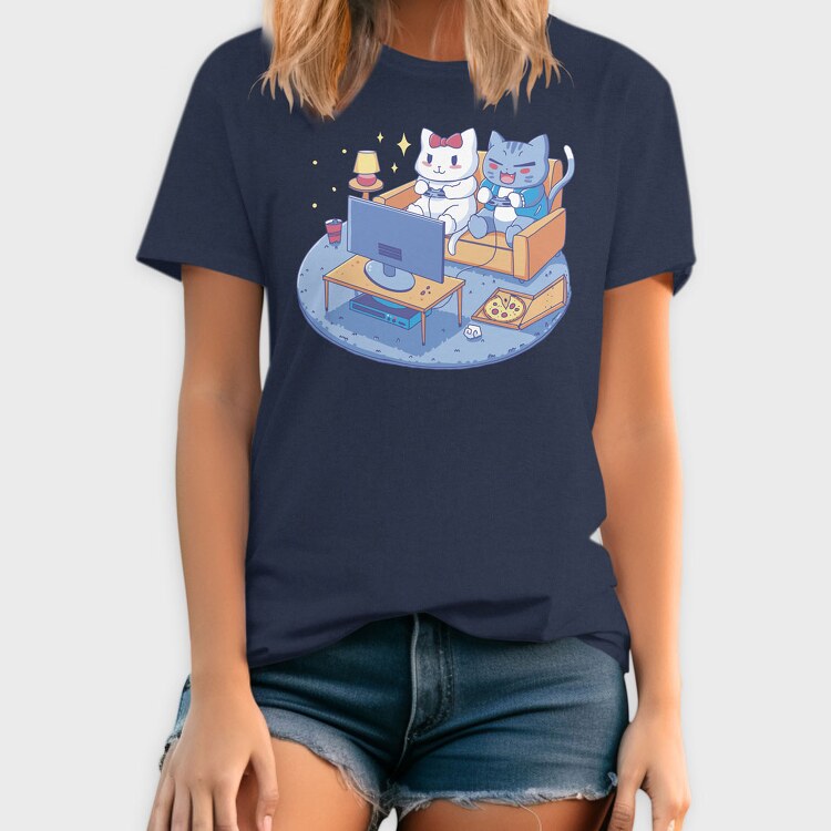 Cute Cats Video Games Anime, Tricou Barbati (Unisex)