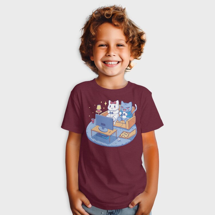 Cute Cats Video Games Anime, Tricou Copii