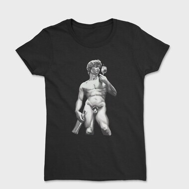 David Statue Wine Glass Realistic Michelangelo Cup Bottle, Tricou Femei