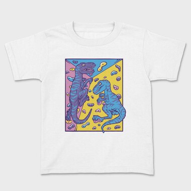 Dinosaurs Indoor Rock Climbing Velociraptor, Tricou Copii