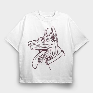 Dobermann Dog, Tricou Oversize Barbati (Unisex)