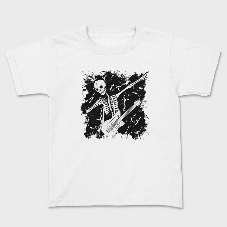 Dabbing Guitarrist Skeleton Dab Skeleton Guitar, Tricou Copii