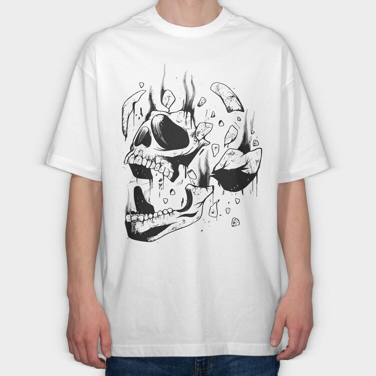 Desintegrating Skull, Tricou Oversize Barbati (Unisex)